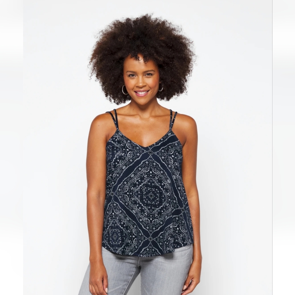 NWT Papermoon - Jane Back Detail Knit Top - navy blue - size large